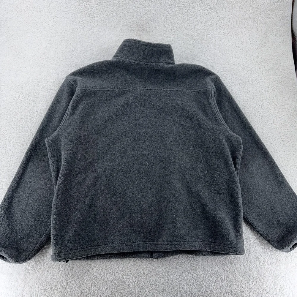 LL Bean Jacket FITS XL (Tag‎ L) Gray Full Zip Fleece Outdoor Layer Warm